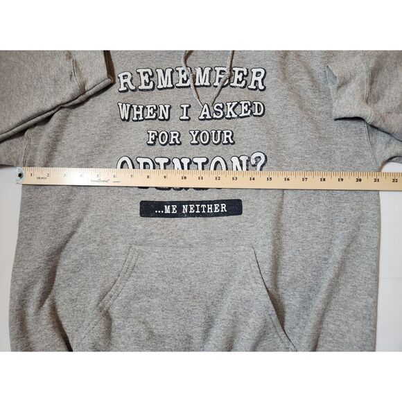 Funny Graphic Hoodie – “Remember When I Asked?” – Men’s Medium, Gray Pullover - Picture 9 of 9